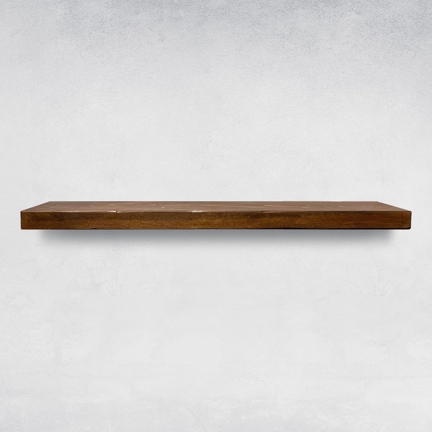 URBANDI, Rustic Floating Shelves, Set of 2, Hidden Bracket, Solid Wood, Heavy Duty, Wall Mounted Shelves, (Provincial, 12Wx12D)