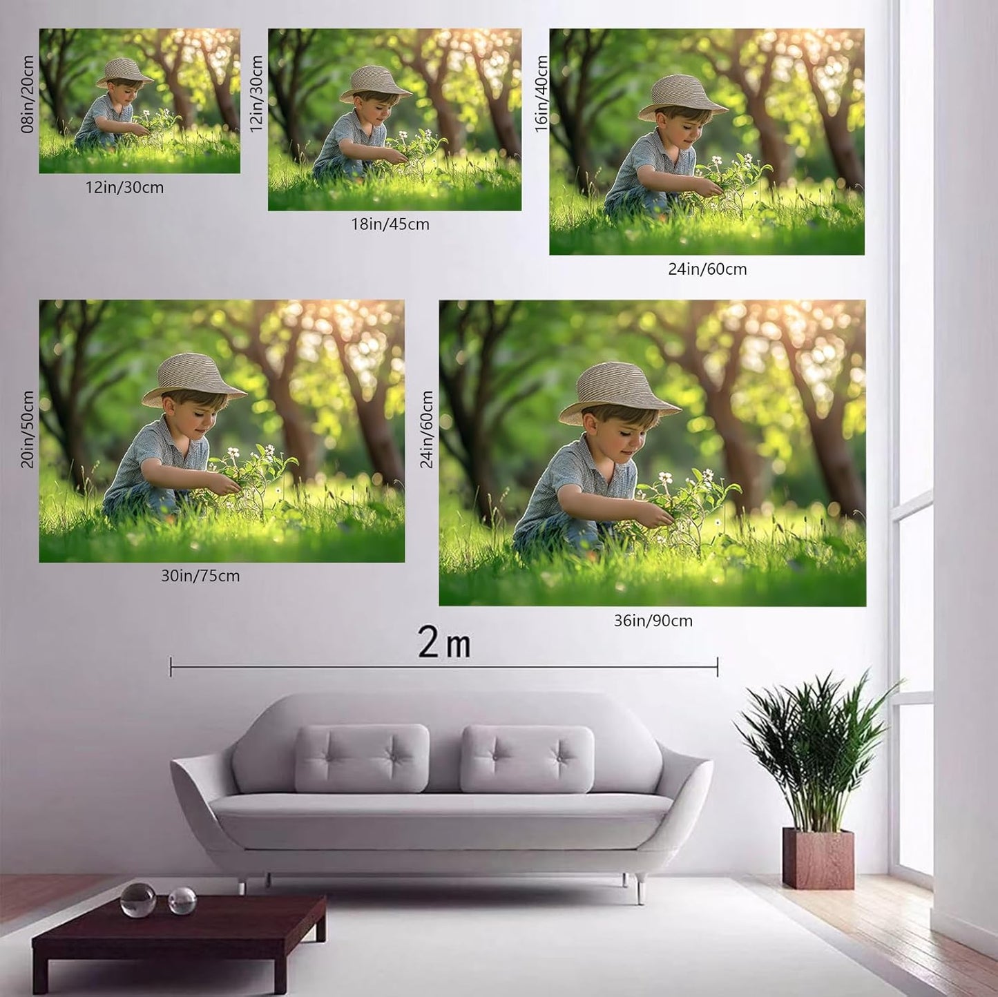 Customize Canvas Prints with Your Photos Custom Unframed Wall Art Personalized Canvas Pictures for Pet Family Lovers 24x16in