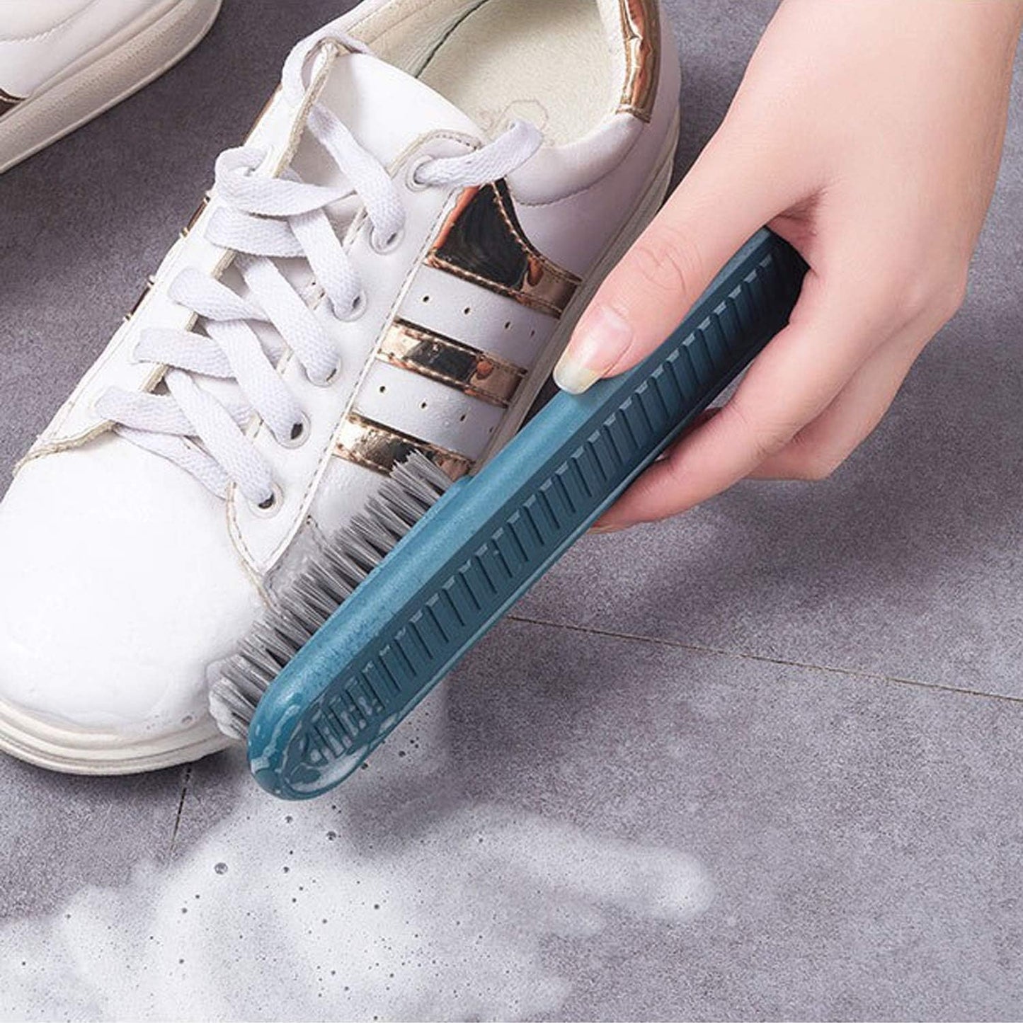 Cleaning Brush Soft Bristle Brush Laundry Scrub Brush Clothes Underwear Shoes Scrubbing Brush, Easy to Grip Household Cleaning Brushes Tool for Countertops Bathtubs (White)