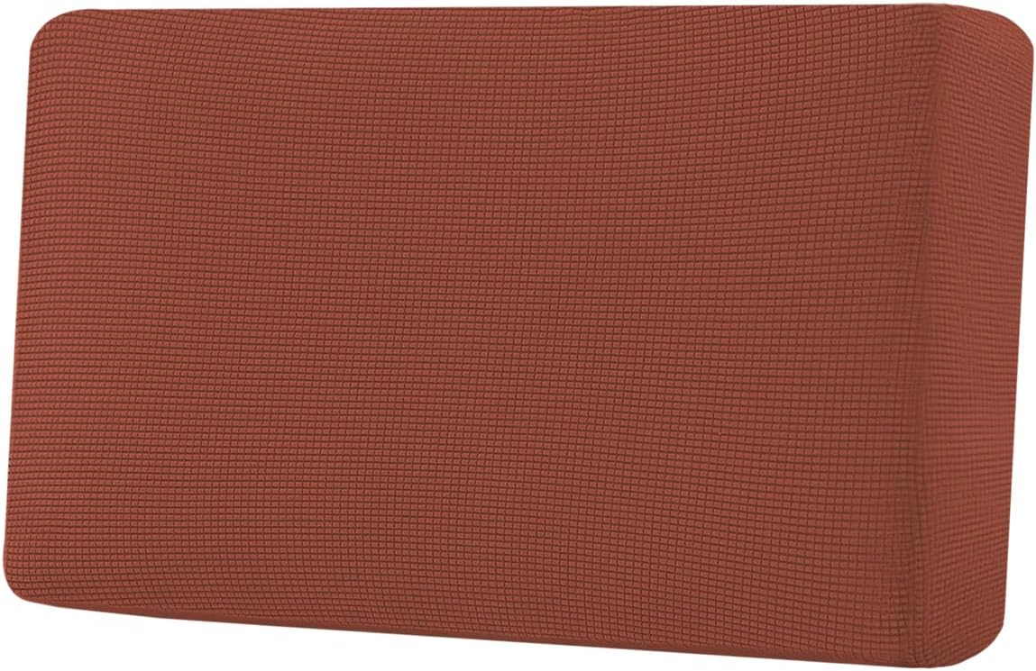 H.VERSAILTEX Super Stretch Individual Seat Cushion Covers Sofa Covers Couch Cushion Covers Slipcover Sets Thick Jacquard Textured Twill Fabric (1 Piece Loveseat Cushion Cover, Rust)