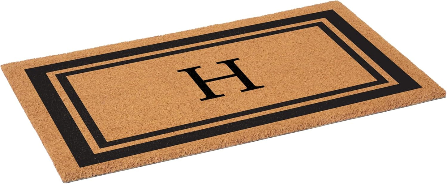 Calloway Mills 152962436H Black Border 24" x 36" Monogram Doormat, (Letter H)