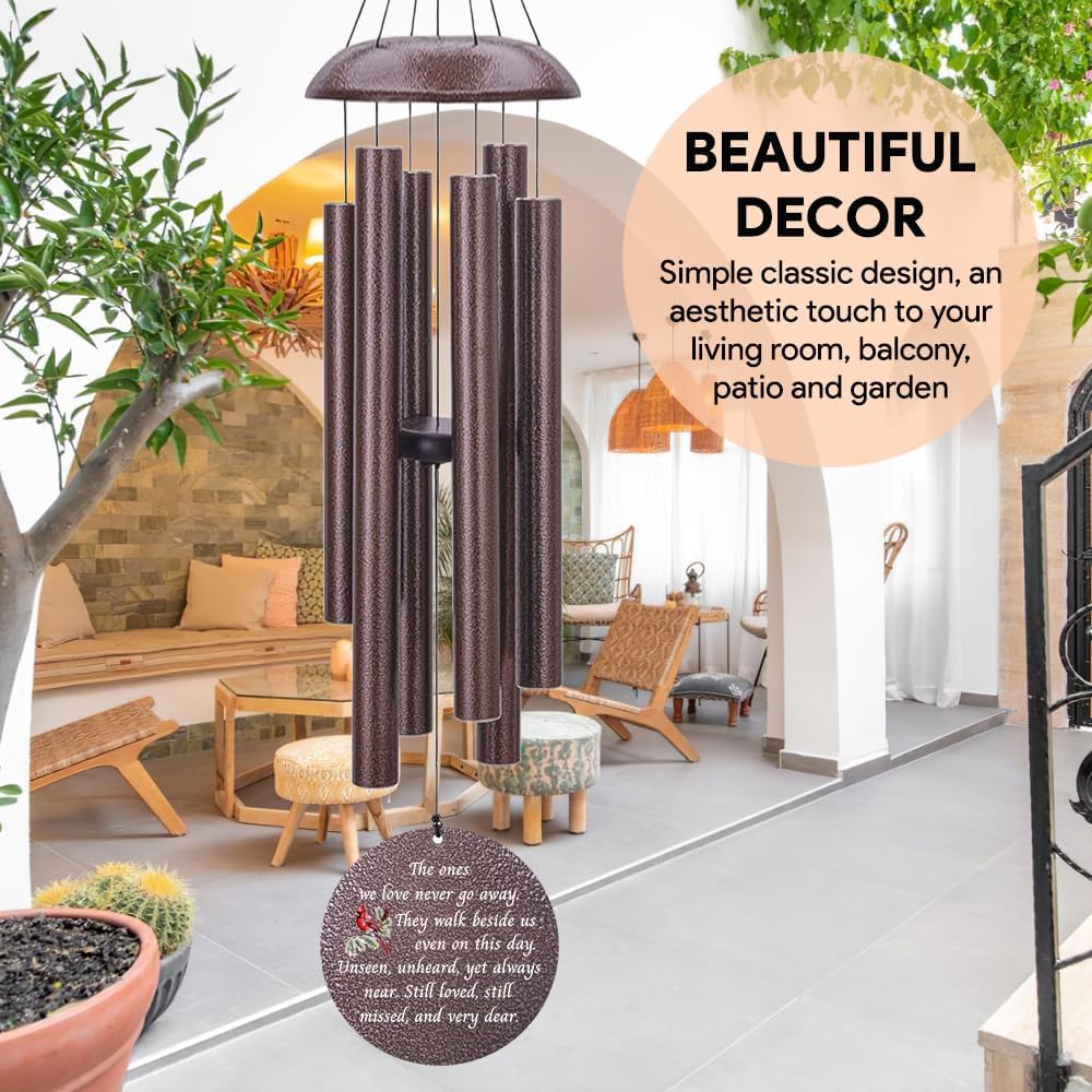 Personalized Wind Chime Memorial, Cardinal Memorial Gift, Sympathy Chimes, Wind Chimes for Loss of Loved One, in Memory of a Late Friend, Bereavement/Sympathy for Remembrance