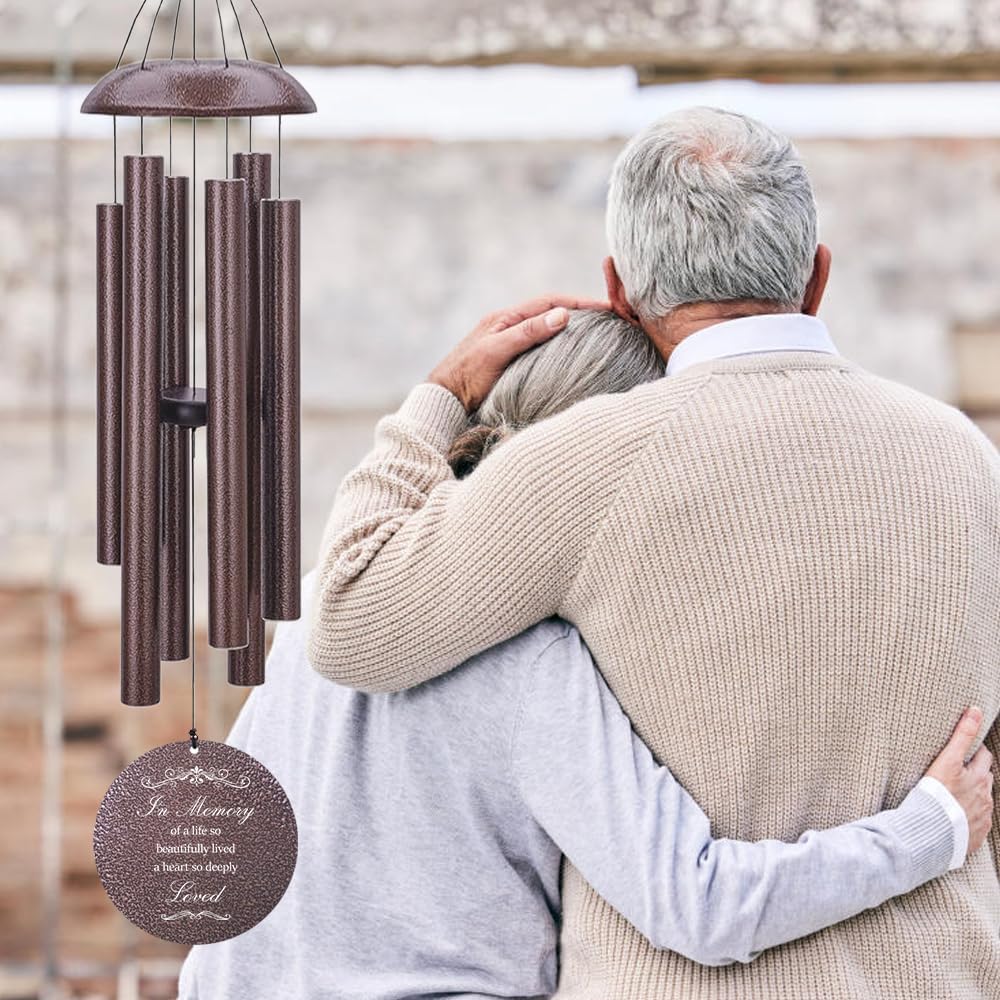 Personalized Sympathy Wind Chimes, Sympathy Gift After Loss of Mom Dad, or Loved One, Memorial Garden Remembering a Loved One Memorial Gifts