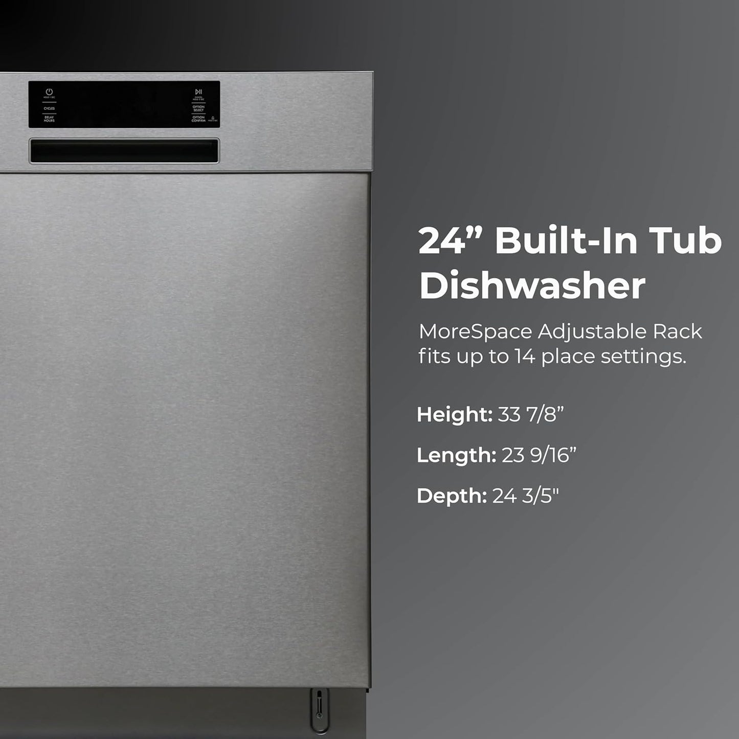 Kenmore 24" Built-in Stainless Steel Tub Dishwasher SmartWash, UltraWash, SmartDry Plus, MoreSpace Adjustable Rack, Energy Star Certified, Fingerprint Resistant