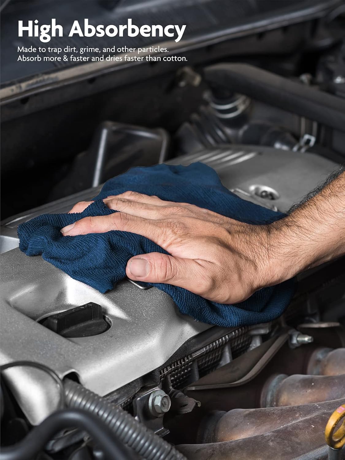 Fantasticlean Microfiber Cleaning Cloth Roll -75 Pack, Tear Away Microfiber Towels, 12" x 12", Reusable, Washable, Scratch Free, Ultra Absorbent Dish Rags for Car, Home, Garage or Shop (Navy Blue)