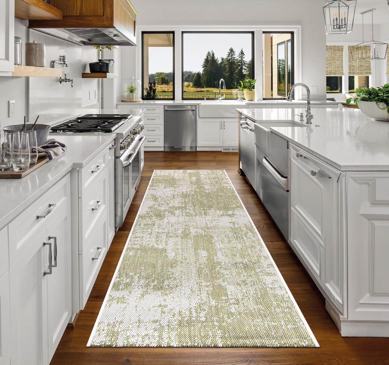 Keen Home Design Terrace Outdoor Runner Rug - 2x8 Washable Indoor/Outdoor Rug for Patio, Kitchen, Balcony, Beach, Garden, Deck and Porch, Size: 2'2"x7'7"