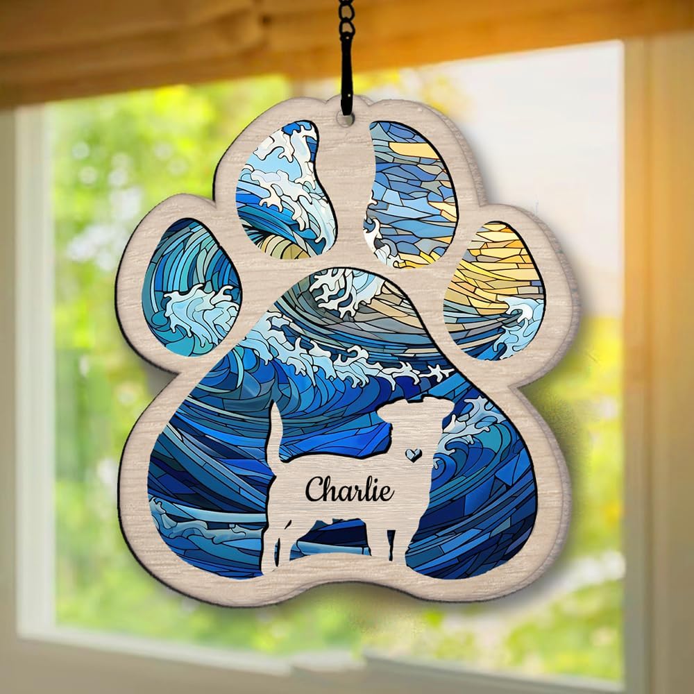 Personalized Great Pyrenees Suncatcher Dog Memorial Gifts, Custom Great Pyrenees Ornament Christmas Tree, Pet Remembrance Gift, Loss of Dog Sympathy Gift, Pets Memorial Ornament, Pet Loss Suncatcher