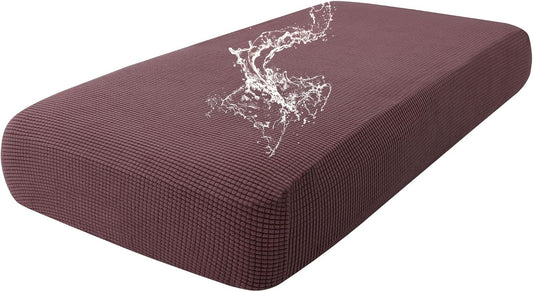 hyha Waterproof Couch Cushion Covers for Pets, Non Slip Sofa Seat Cover for Dogs Washable, Soft Thick Stretch Jacquard Fabric, Sofa Slipcovers with Elastic Bottom (1 Piece for Medium, Chocolate)
