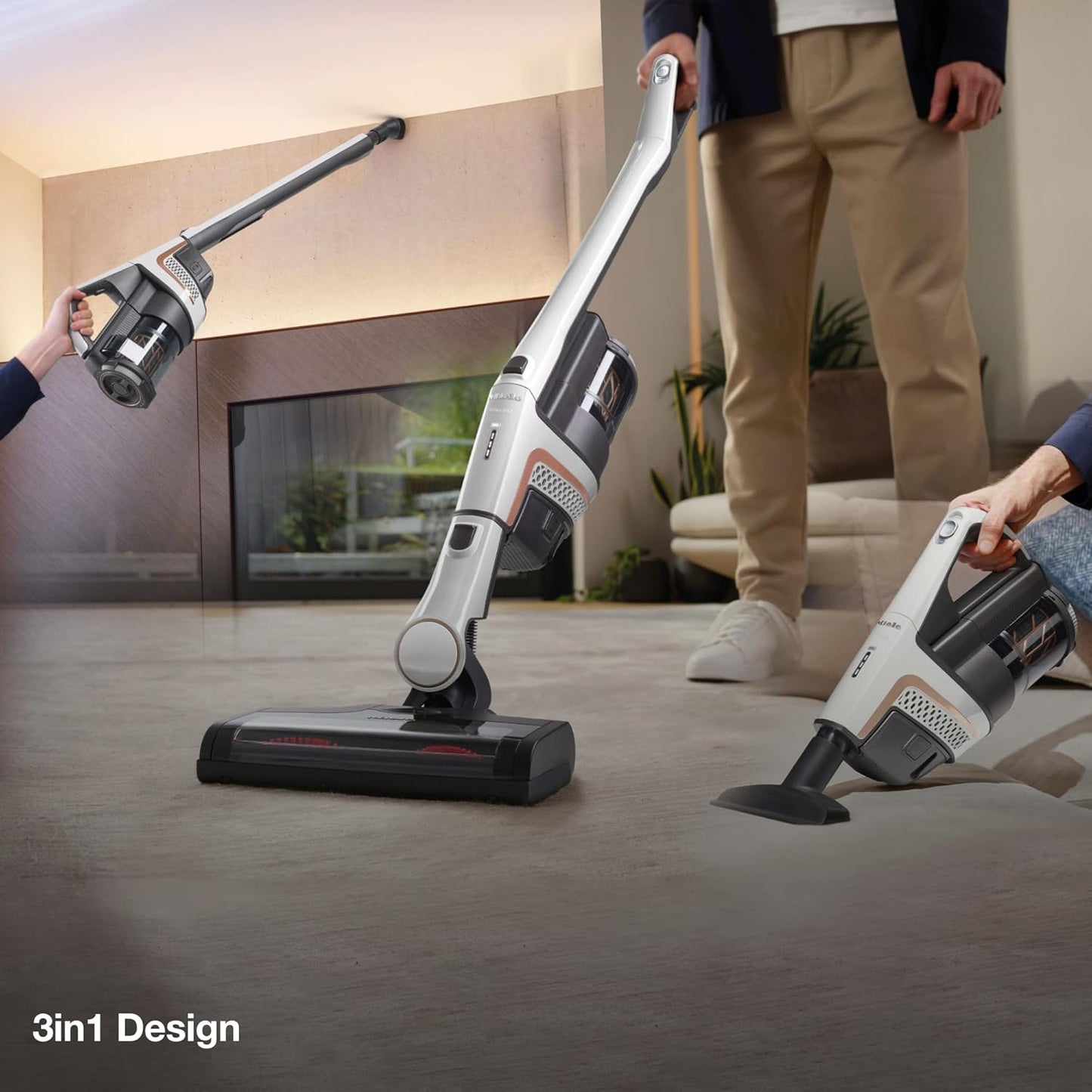 Miele Triflex HX2 Cordless Stick Vacuum Cleaner, 60 min runtime, Lotus White / Rose Gold