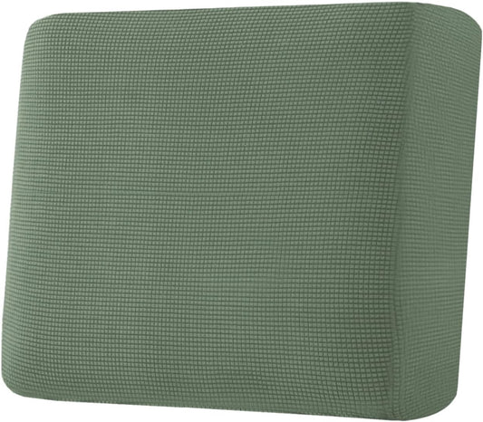 H.VERSAILTEX Super Stretch Individual Seat Cushion Covers Sofa Covers Couch Cushion Covers Slipcover Sets Thick Jacquard Textured Twill Fabric (1 Piece Chair Cushion Cover, Loden Frost)