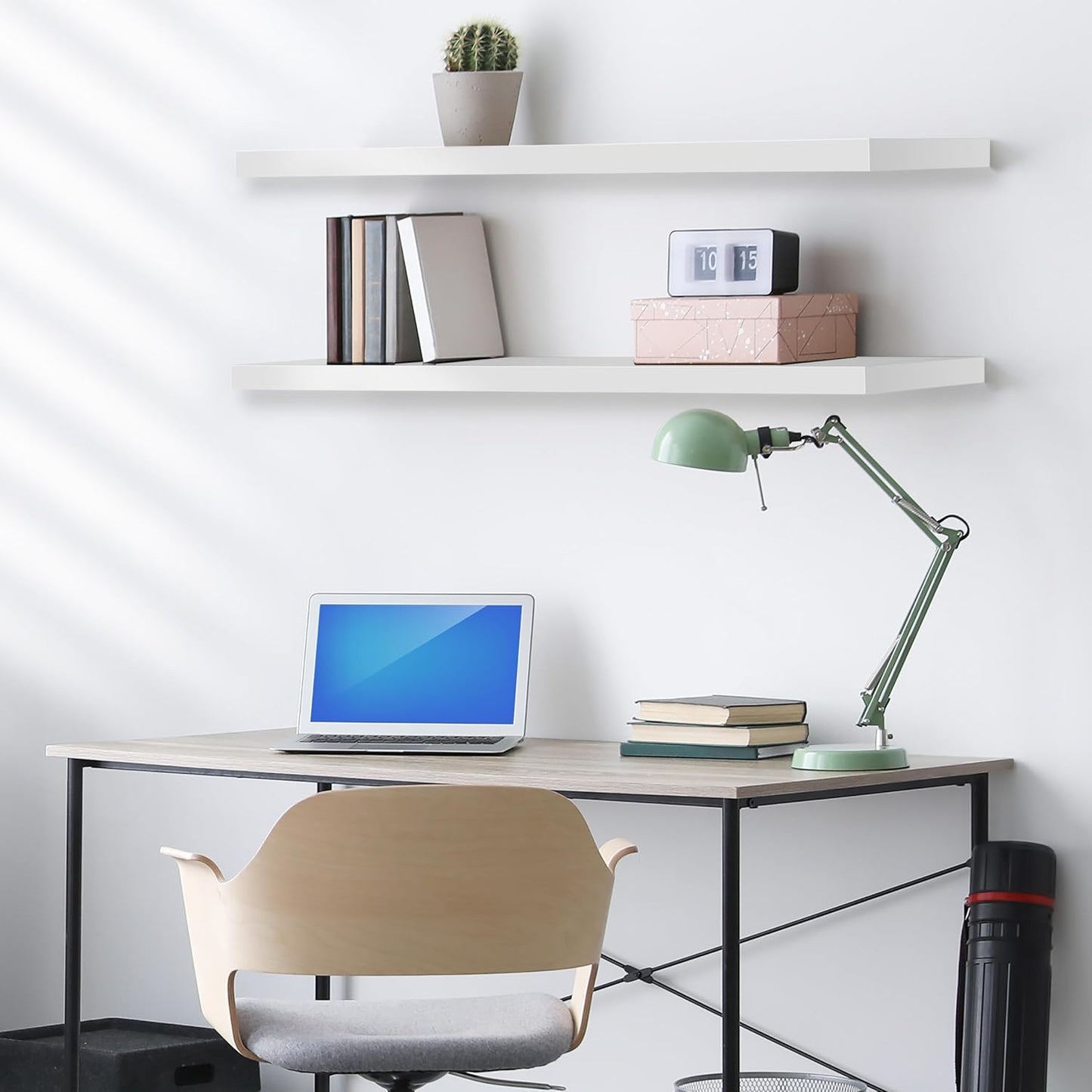 Sorbus Floating Shelves for Wall - 35 Inch Long Bathroom Shelves, Wall Decor for Bedroom, Kitchen, Living Room & Book Storage - Mounted Floating Shelf with Invisible Brackets (White, 3 Pack)