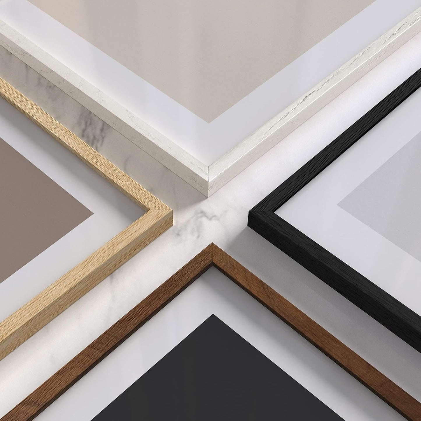 Haus and Hues 5x7 Natural Oak Wood Photo Frame Set of 25 - Mini Picture Frames Bulk Gallery Set - Premium Bulk Picture Frames 5x7 for Stylish Photo Gallery Wall Frame Set - Ideal for Home & Office