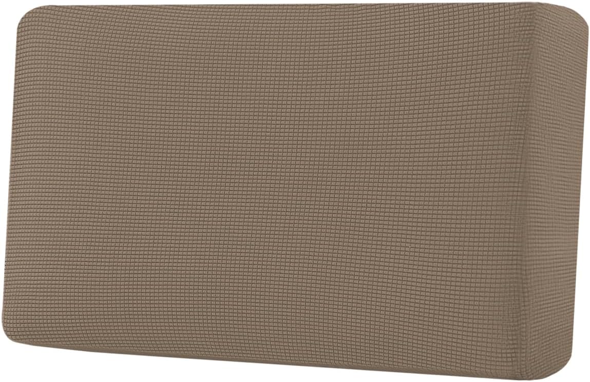 H.VERSAILTEX Super Stretch Individual Seat Cushion Covers Sofa Covers Couch Cushion Covers Slipcover Sets Thick Jacquard Textured Twill Fabric (1 Piece Loveseat Cushion Cover, Macchiato)