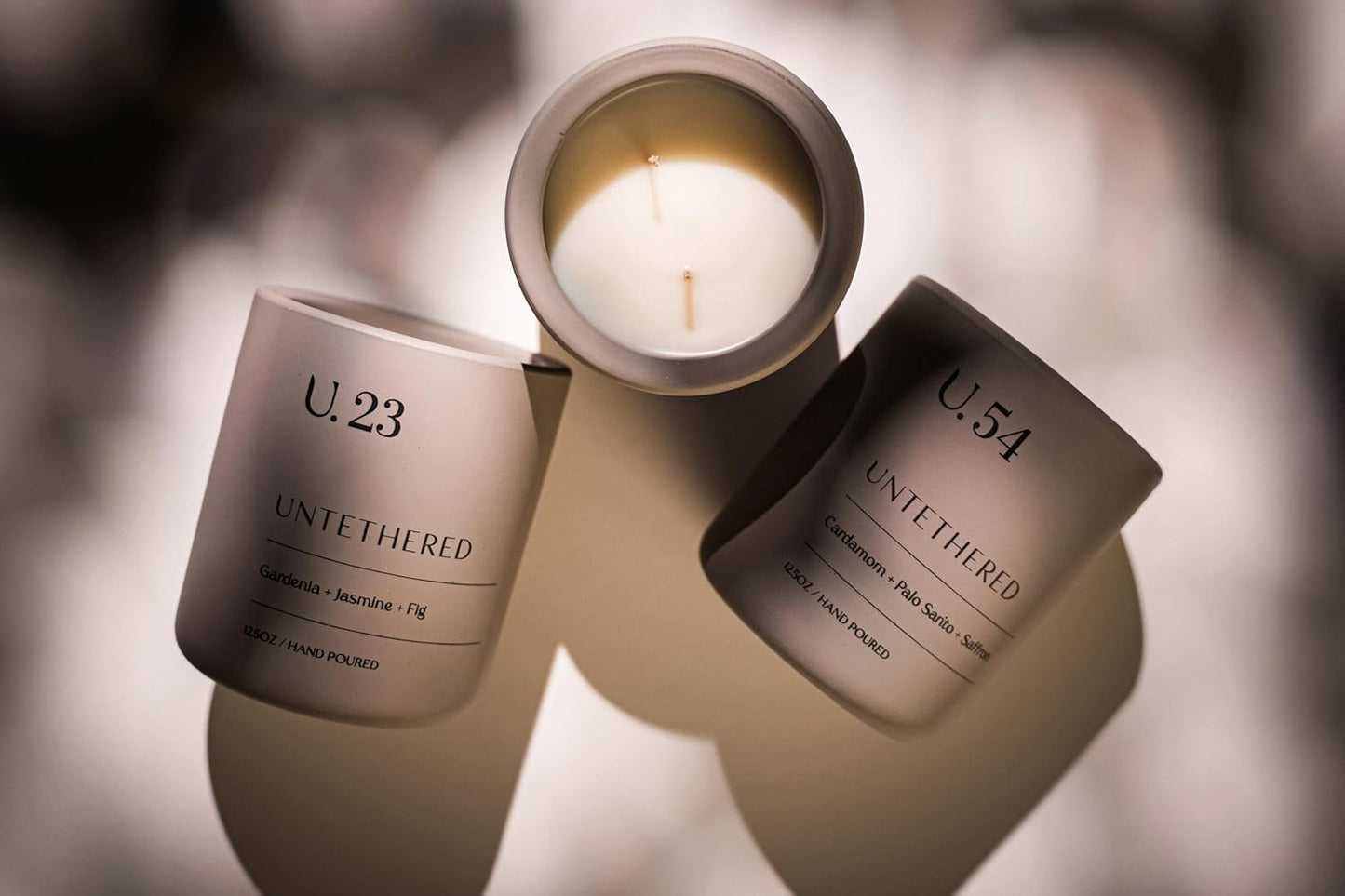 U.23 Luxury Scented Candle – Gardenia, Jasmine & Fig | Hand-Poured in USA with 100% Natural Coconut & Apricot Wax | Double Wick, Long-Lasting Aromatherapy Candle for Home, Gift & Relaxation (12.5 oz)