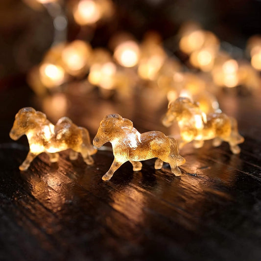 Cute Decorative Lights Fairy String Light Horse Gifts for Women Novelty Pony Lights 20LEDs 8ft USB Plug in or Battery Operated for Bedroom Birthday Room Xmas Thanksgiving Decor