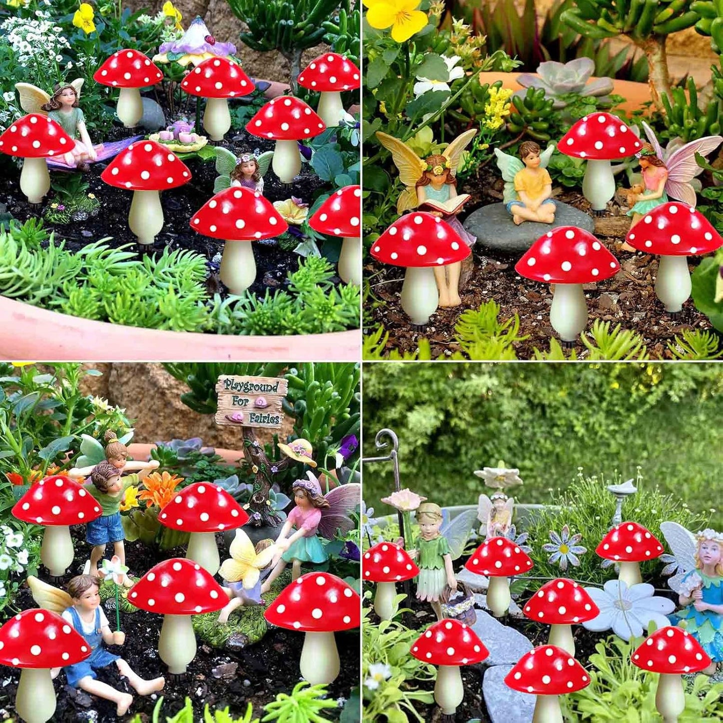 8-Pack Red Solar Mushroom Lamp, 8 Modes, Outdoor Waterproof, for Garden Decor, Christmas, Halloween, Yard, Lawn