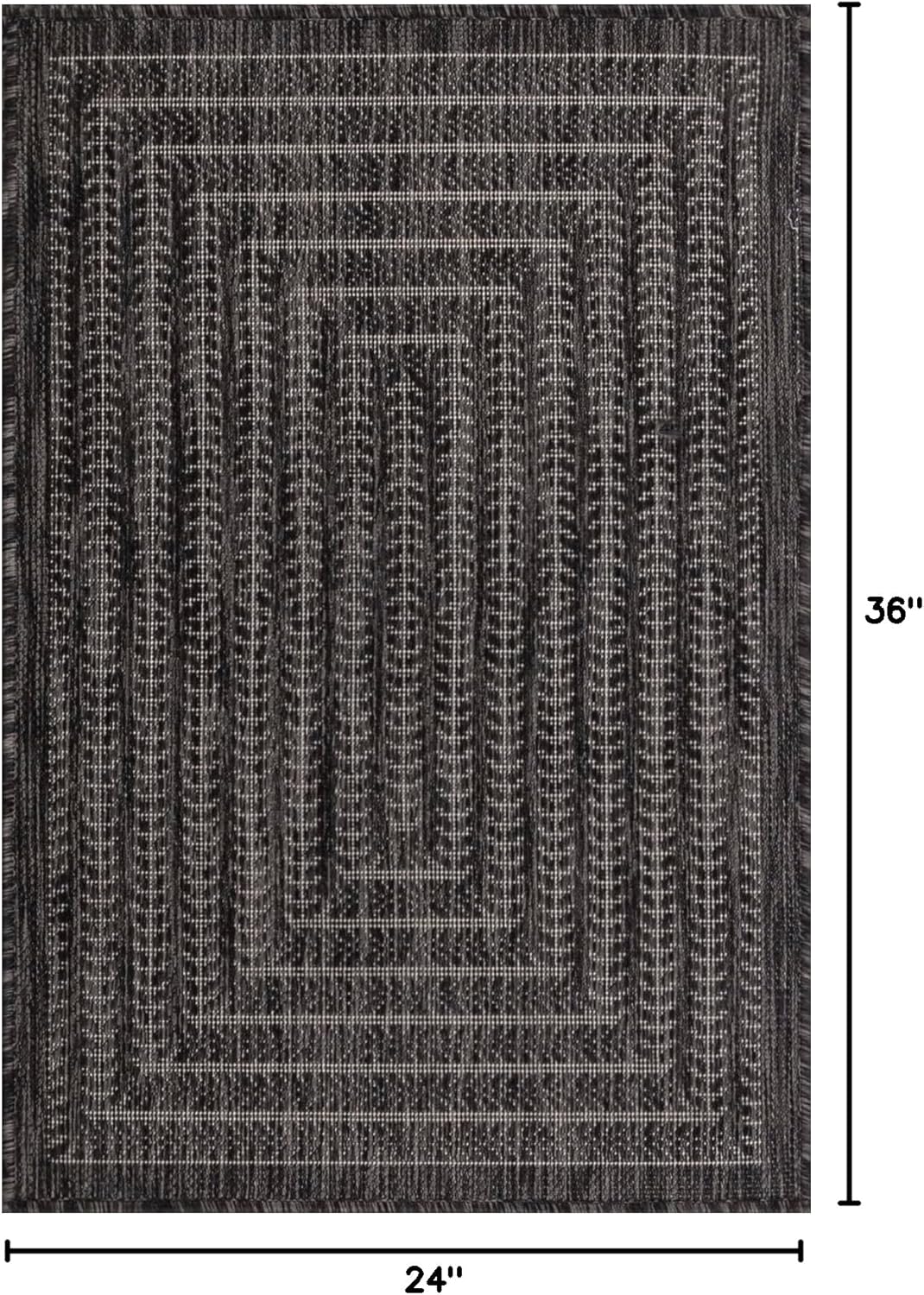 Adiva Rugs Outdoor Indoor Area Rug, Weather Resistant, Easy to Clean, Stain Resistant Floor Mat for Dining Room, Backyard, Deck, Patio (Pebble Weiss, 2' x 3')