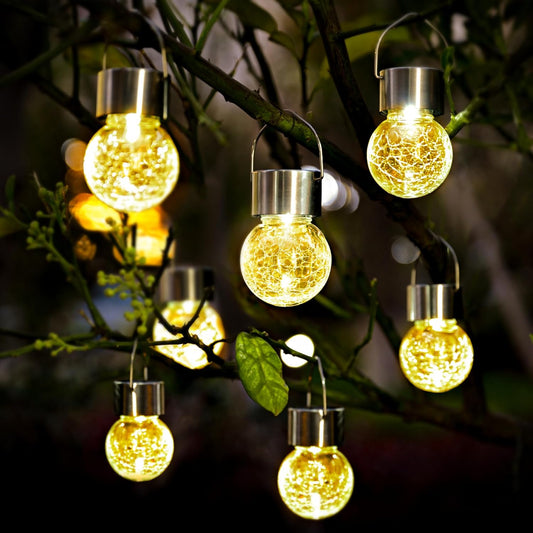 SOLPEX 12 Pack Hanging Solar Lights Outdoor,Solar Outdoor Lights Decorative, Solar Powered Waterproof Light, Hanging Globe Light for Garden, Yard, Patio, Lawn, Flower Bed(Warm White)