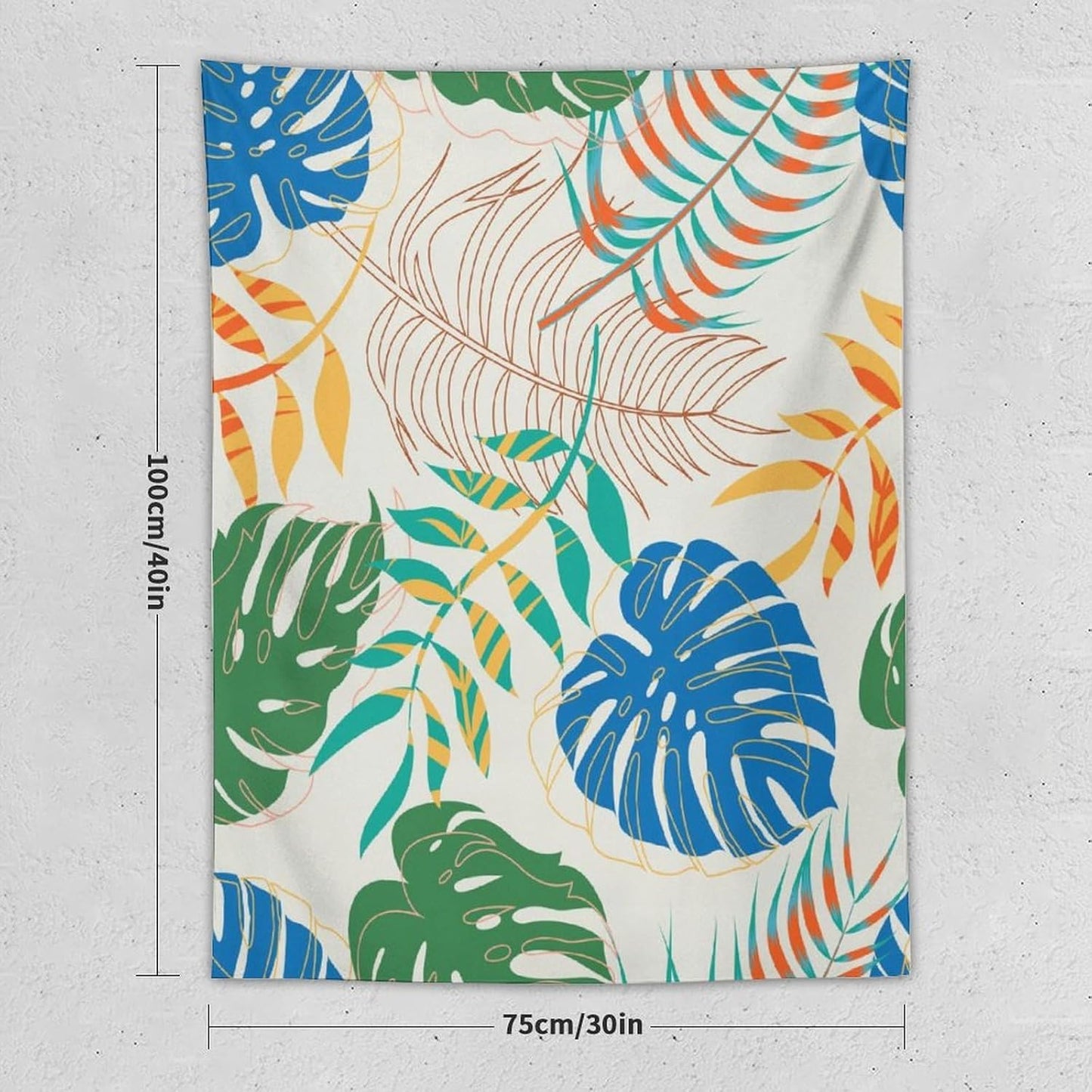 ICMOLYYENLO Tropical Green Plant Tapestry, Green Palm Leaves Natural Landscape Print Wall Tapestry for Bedroom Living Room Dormitory 50x60 Inch