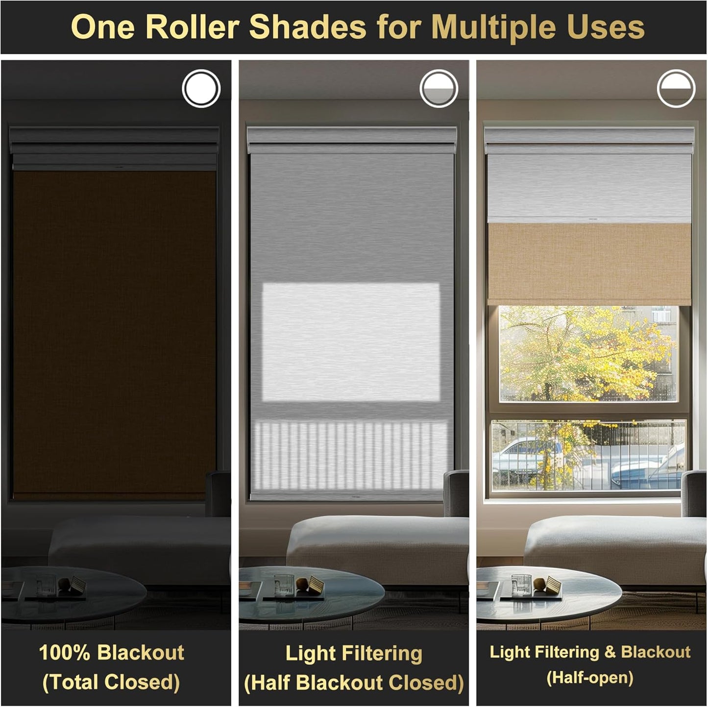 BERISSA Cordless Dual Roller Shades with Cassette Valance, Double Window Shades Blackout and Light Filtering, Day and Night Shades for Home Office Door. Linen Beige and White. 58 W x 80" H