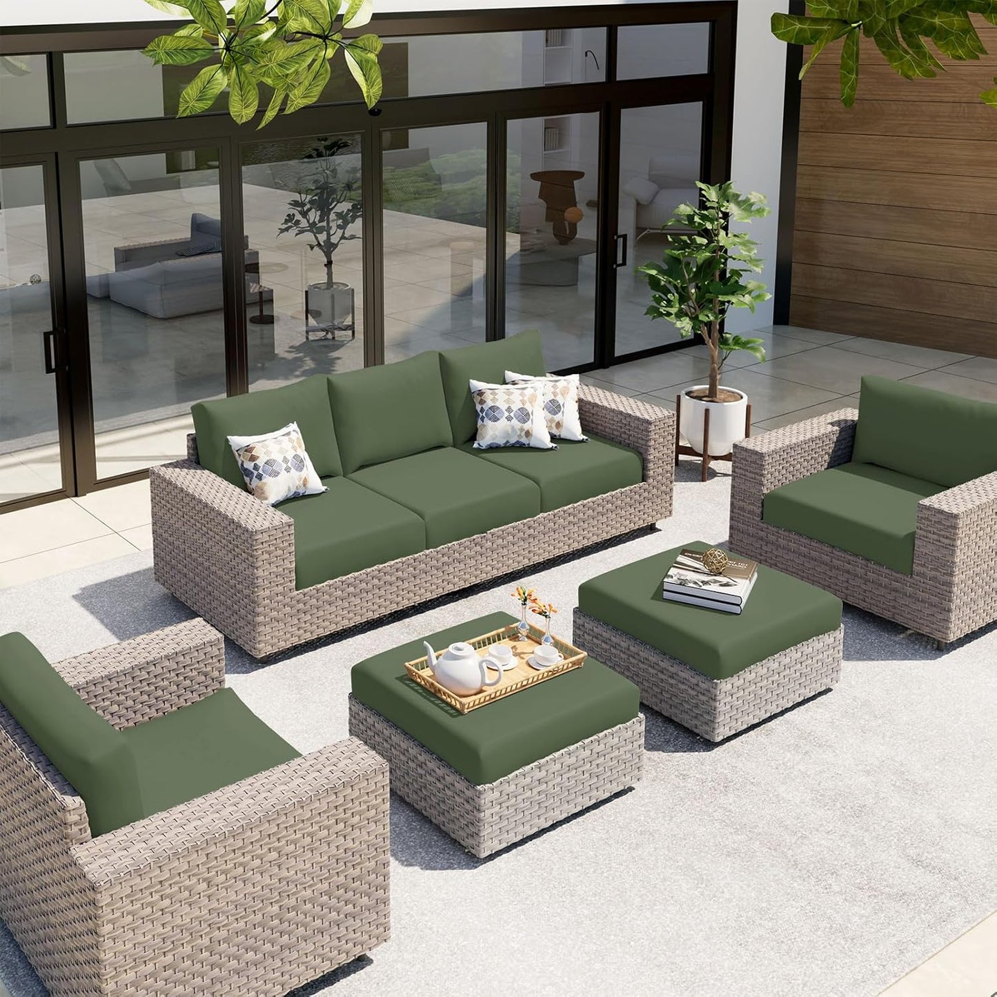 hyha Waterproof Couch Cushion Covers, Sectional Sofa Slipcovers Washable, L Shape Chaise Dog Couch Covers for Sectional Sofa, Universal Furniture Protector (1 Piece for Chaise XL, Bronze Green)