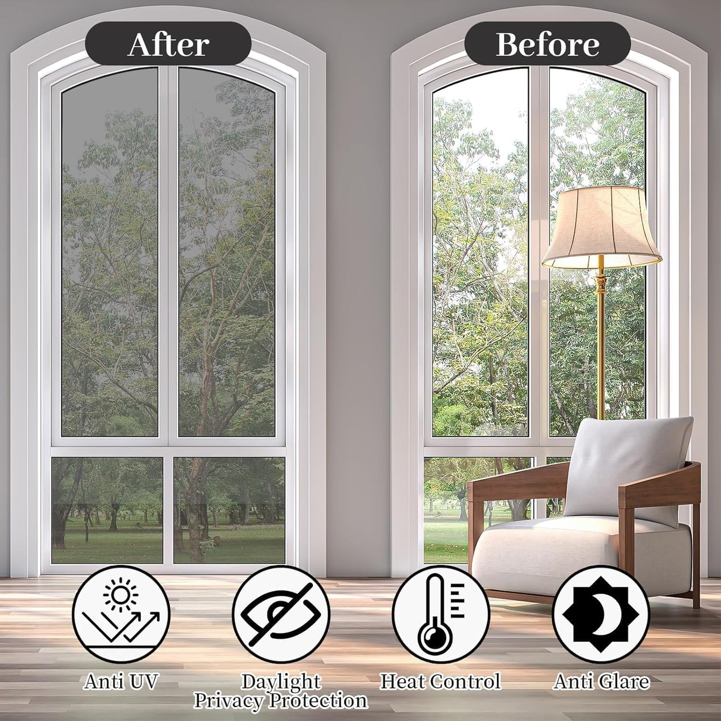 Niviy Window Tint One Way Window Privacy Film See Out Not in 23.6 x 78.7 Inch Window Tint for Home Heat Blocking Anti UV Glass Door Mirror Reflective Window Film, Silver