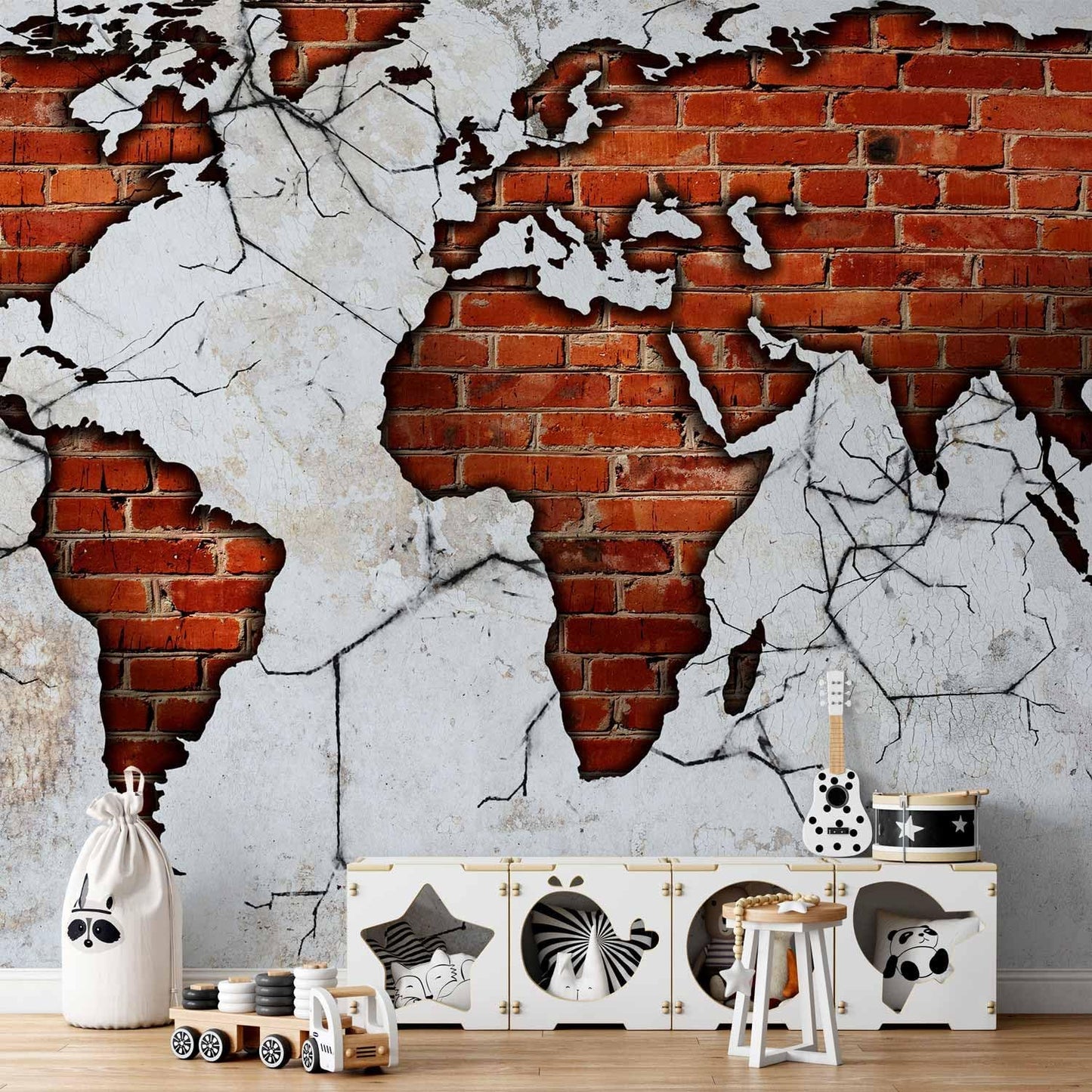 artgeist Wall Mural World Map 157x110 in - XXL Non-Woven Wallpaper Fleece Wall Decor Photo Print Picture Image Design Map of The World k-A-0495-a-a