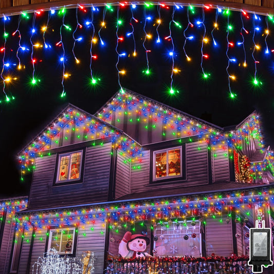 1620LED 164ft Christmas Lights, 360Drops 12 Modes Multicolor Christmas String Lights Outdoor Dimmable, Waterproof Christmas Decoration Fairy Lights with Timer for Indoor Eaves Party Patio Window Fence