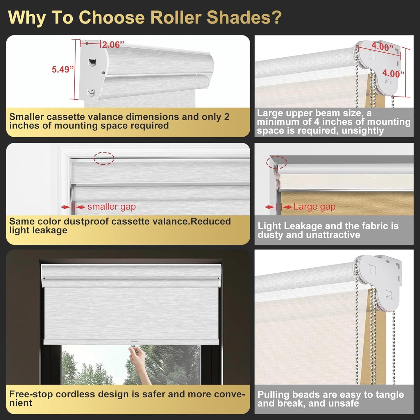 BERISSA Cordless Dual Roller Shades with Cassette Valance, Double Window Shades Blackout and Light Filtering, Day and Night for Home Office Door. Striped Jacquard White. 76 W x 64" H