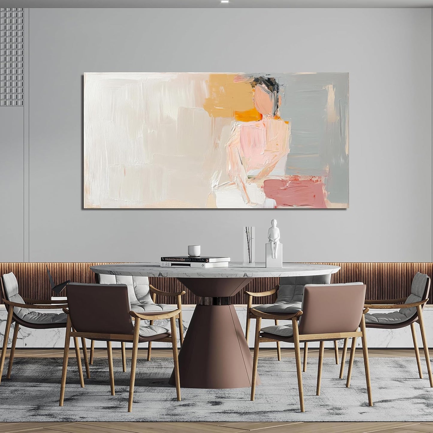 Abstract Canvas Wall Art Decor Canvas Wall Art Pictures for Living Room Artwork for Walls Abstract Canvas Art Wall Decor Pink Wall Art Paintings Prints Art Work for Room Office Home Wall Decor 24"x48"