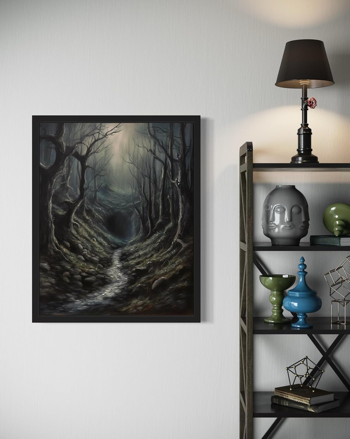 Dark Tunnel Poster Art Print, Halloween Scary Vintage Wall Art Academia Spooky Painting Decoration for Horror Prints, Gothic Posters Bedroom Decor 89 (Dark Tunnel, 16 x 20 inches, Unframed)