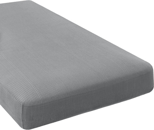 H.VERSAILTEX Super Stretch Individual Chaise Cover Sectional Couch Covers for L Shaped Sofa Both Left/Right Featuring Thick Jacquard Textured Twill Fabric (1 Piece Chaise Cover, Dove)