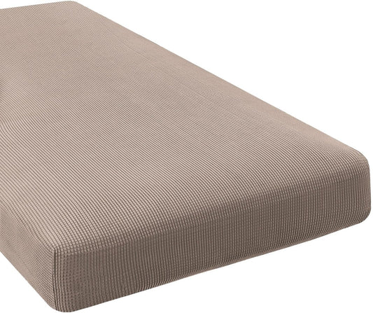 H.VERSAILTEX Super Stretch Individual Chaise Cover Sectional Couch Covers for L Shaped Sofa Both Left/Right Featuring Thick Jacquard Textured Twill Fabric (1 Piece Chaise Cover Large, Sand)