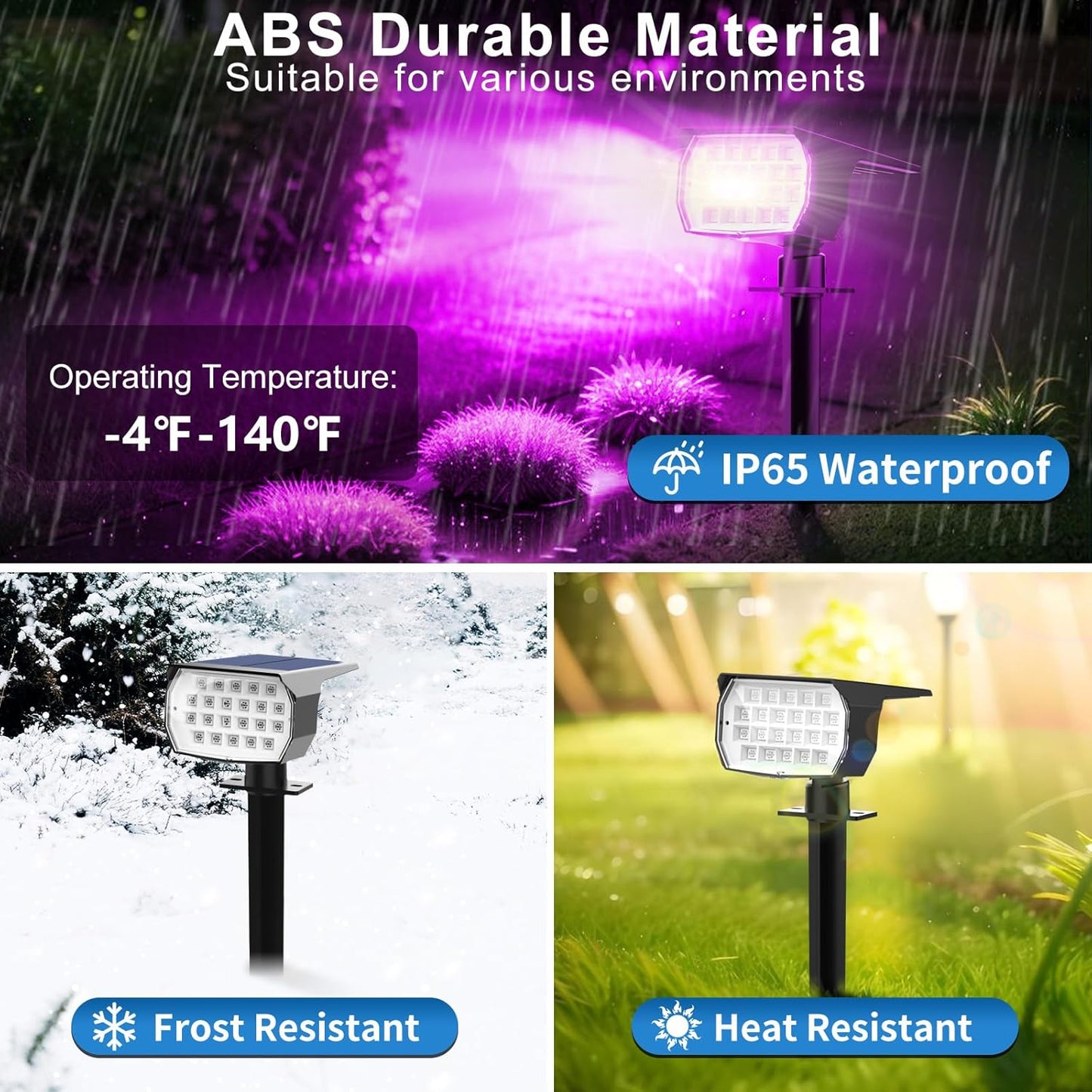 Solar Color Changing Spot Lights Outdoor Waterproof Colored RGB Solar Powered Landscape Lights for Yard 7 Lighting Modes Multicolor Solar Spotlights for Pathway Garden Outside (6 Pack)