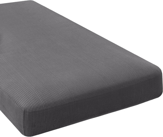 H.VERSAILTEX Super Stretch Individual Chaise Cover Sectional Couch Covers for L Shaped Sofa Both Left/Right Featuring Thick Jacquard Textured Twill Fabric (1 Piece Chaise Cover, Grey)