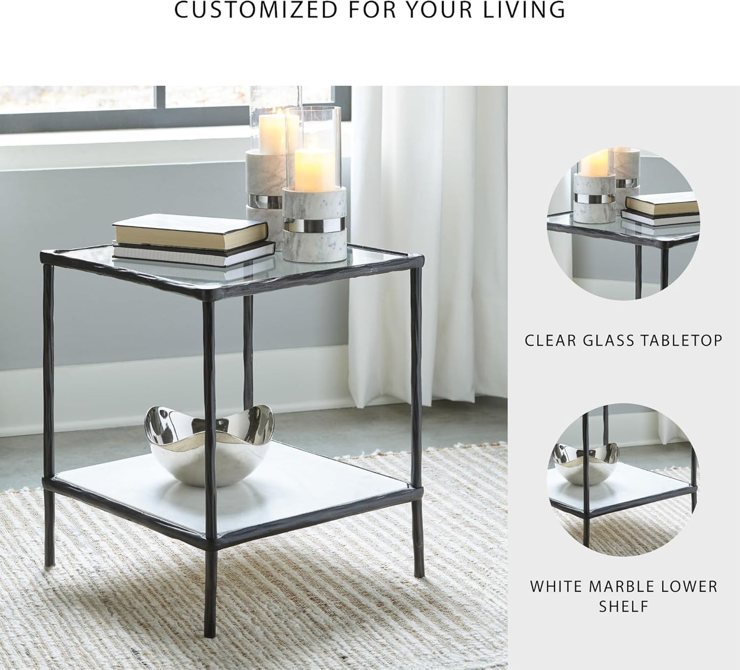 Signature Design by Ashley Ryandale Contemporary Accent Table, Antique Black
