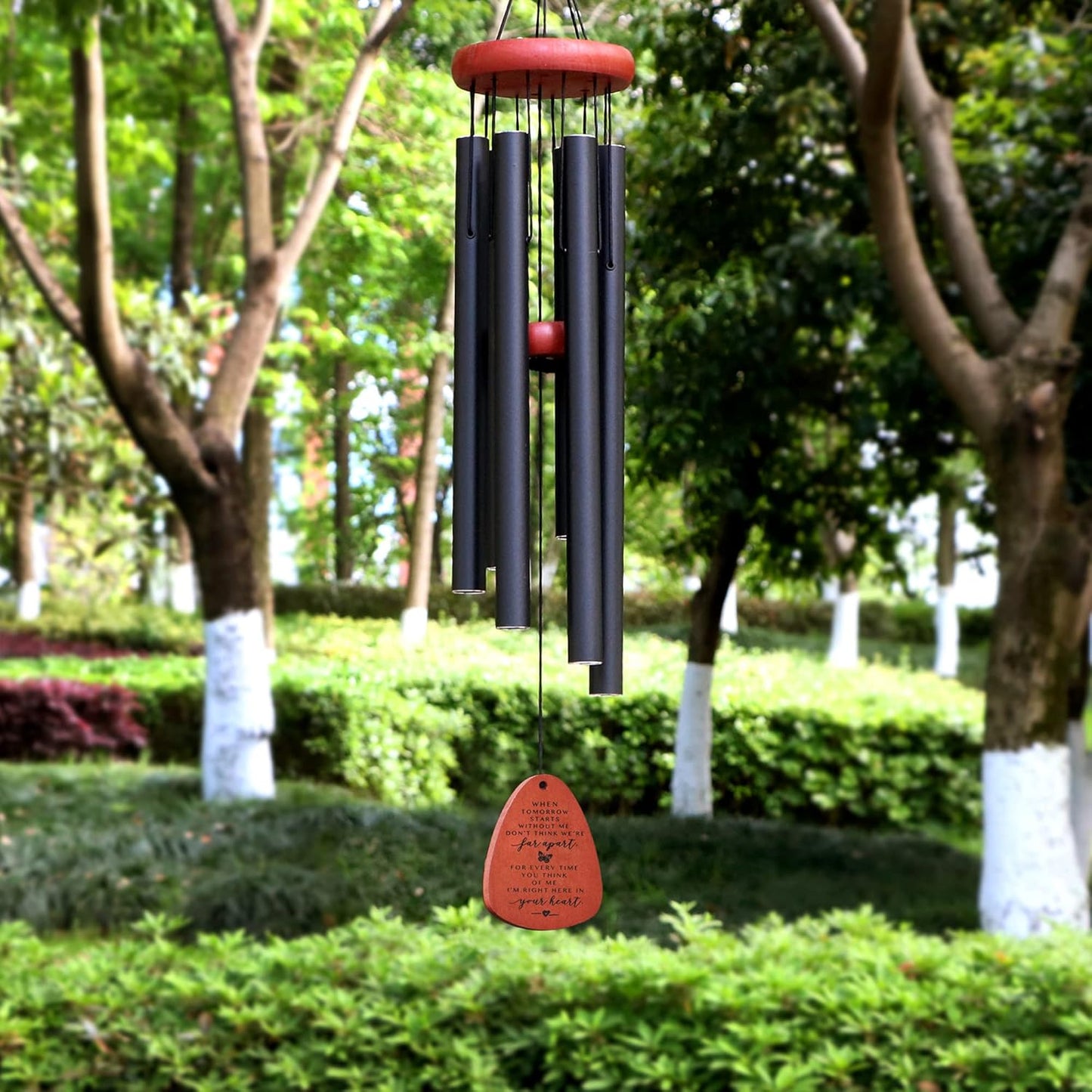 Memgift Memorial Wind Chimes for Outside – Sympathy Gift for Loss of Loved One, Outdoor Keepsake in Memory of Family, Garden Decor