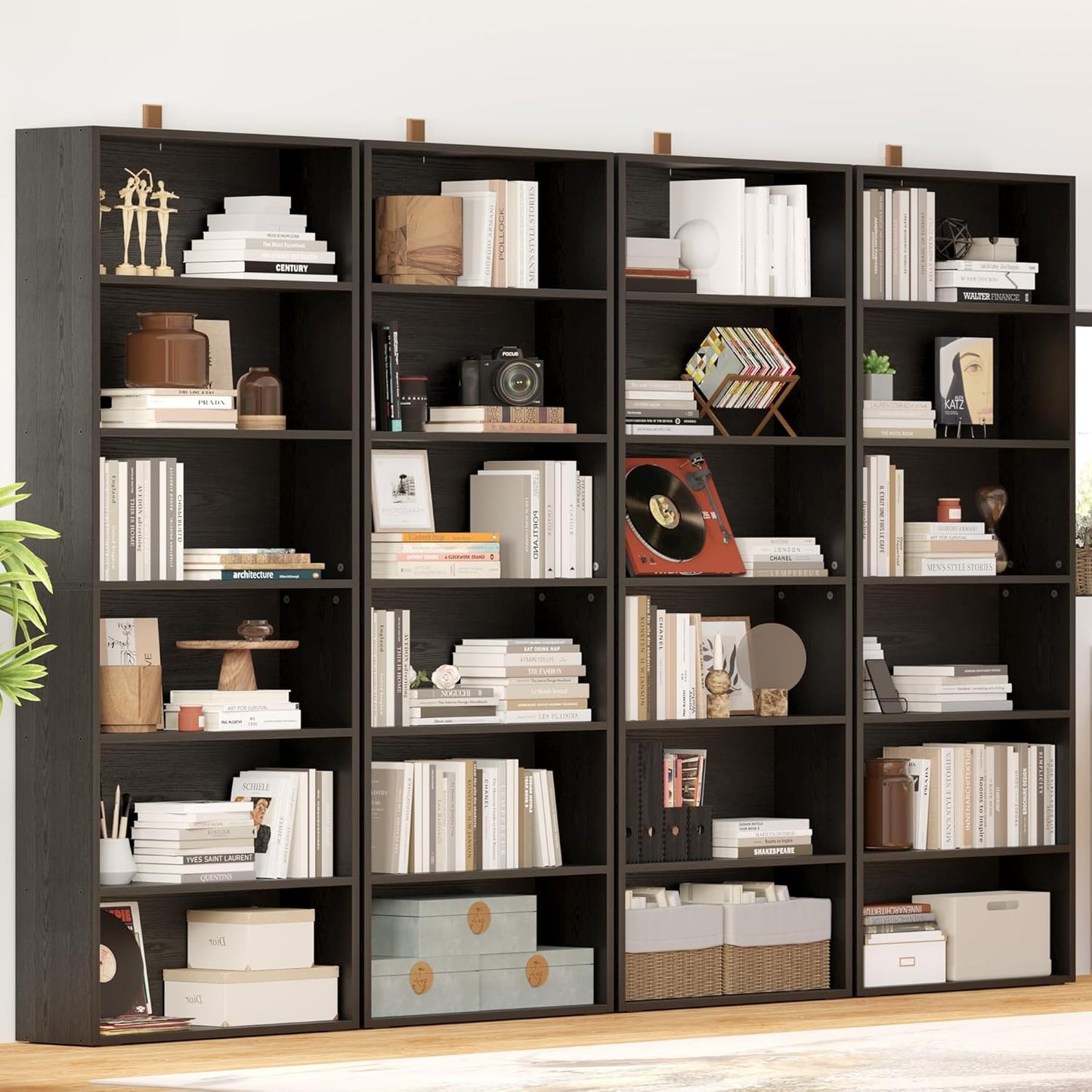 IRONCK Bookshelves and Bookcases Set of 2 Floor Standing 6 Tiers Display Storage Shelves 70 in Tall Bookcase Home Decor Furniture for Home Office, Living Room, Bed Room