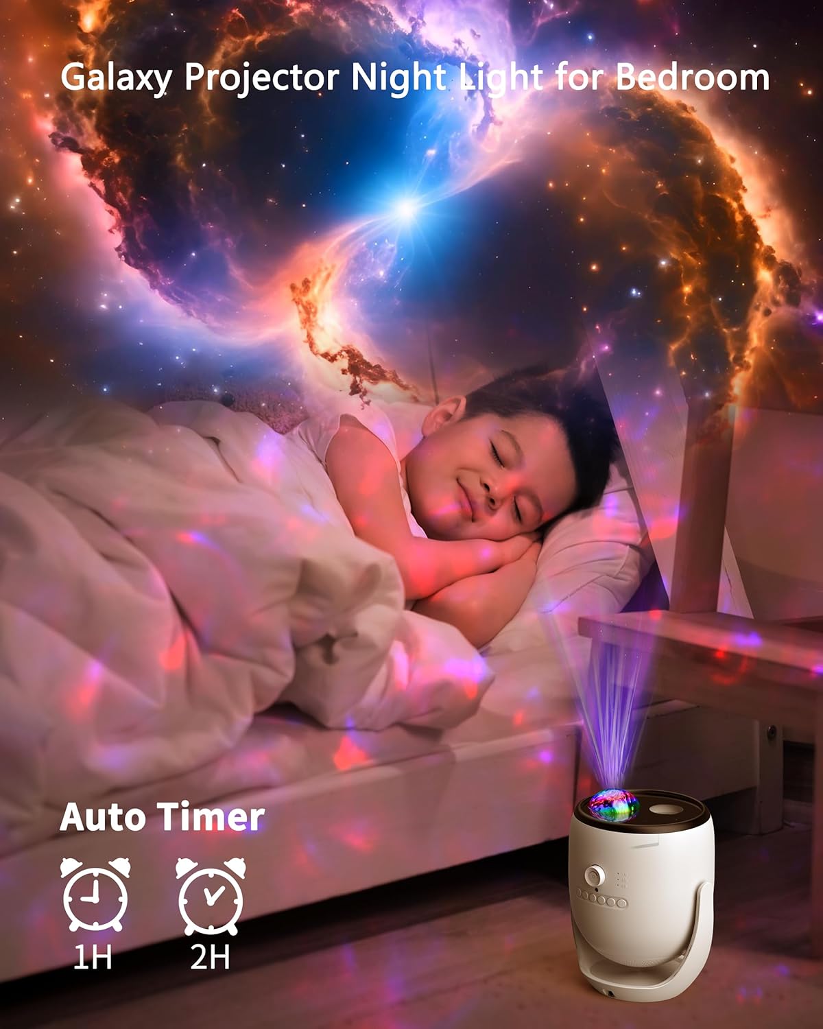 3D Galaxy Projector, Star Projector with 65 Dynamic Scenes, HD Planetarium Projector Night Light with Bluetooth Speaker for Room, Gift for Kids Adults, Relaxing Ambiance