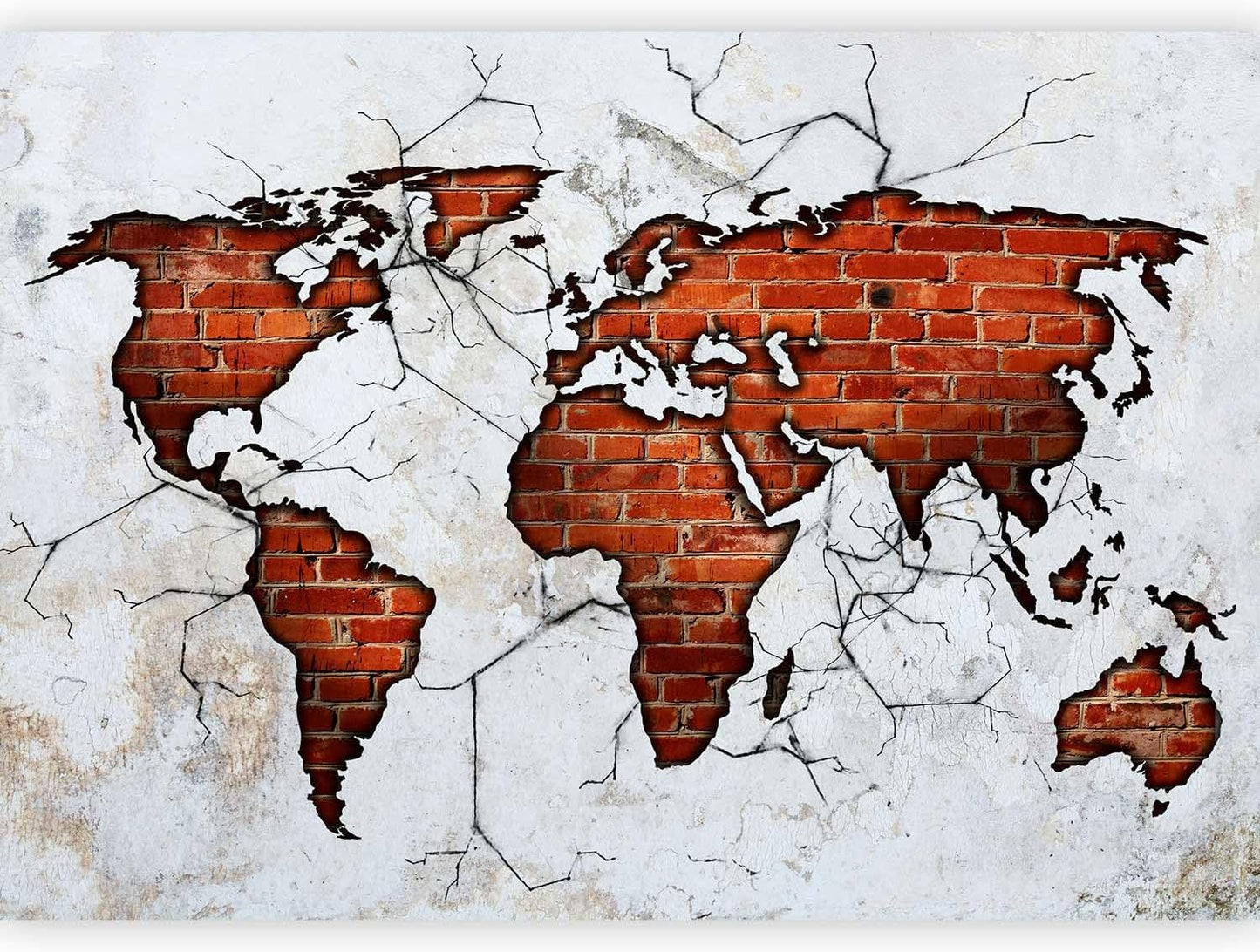 artgeist Wall Mural World Map 197x138 in - XXL Non-Woven Wallpaper Fleece Wall Decor Photo Print Picture Image Design Map of The World k-A-0495-a-a