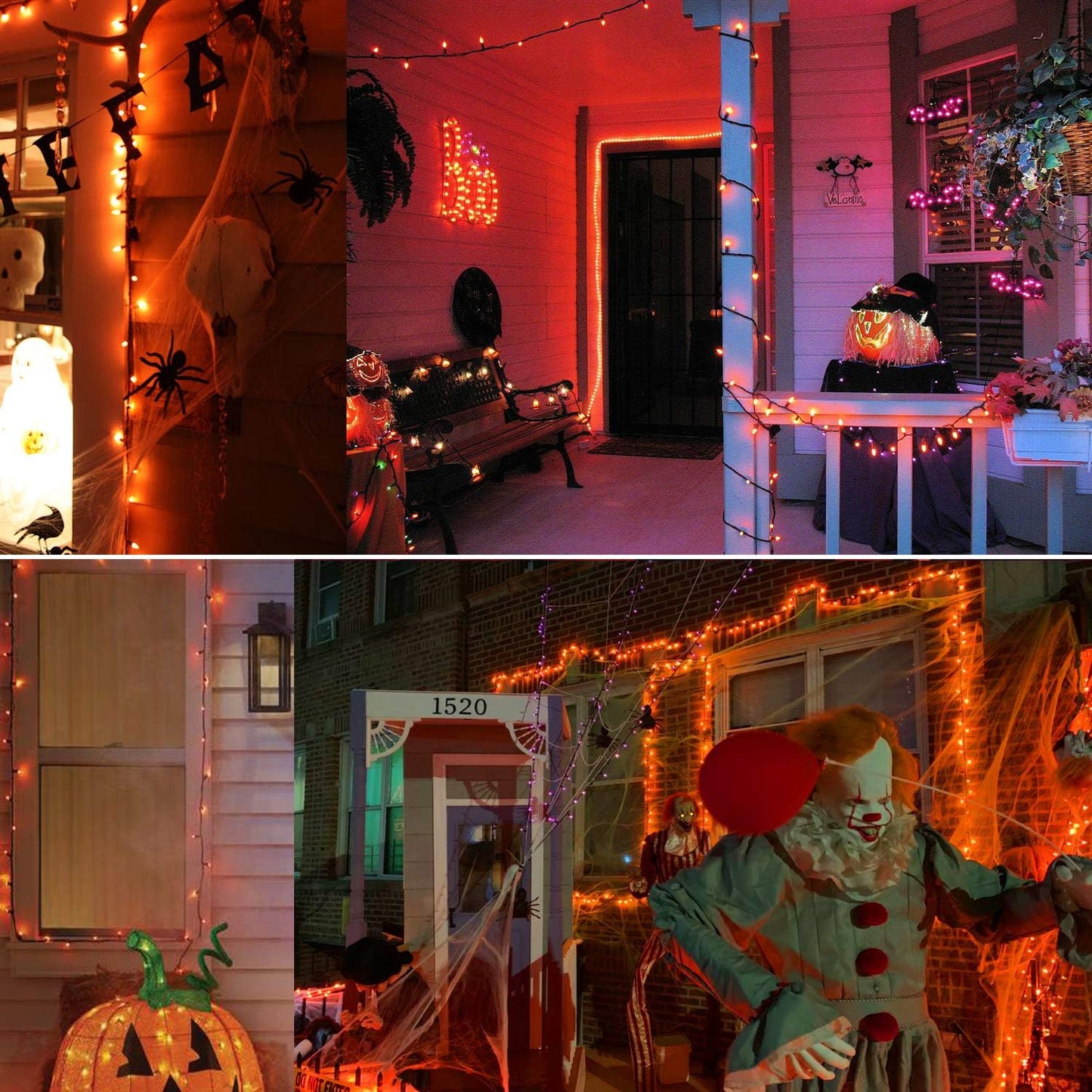 Brizled Orange Halloween Lights, 21.3ft 100-ct Incandescent String Lights Connectable, UL Certified, Black Wire Mini Light Set for Indoor & Outdoor Decorations, Holiday, Christmas