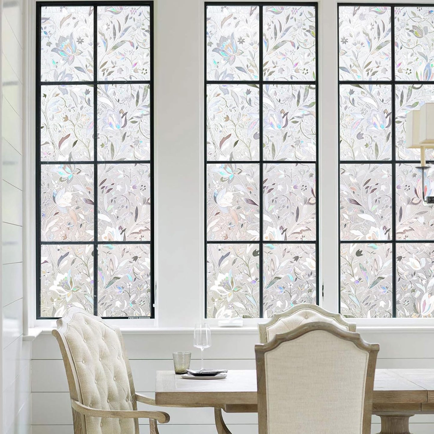 Kromapolis Window Film, Window Privacy Film, Vinyl Glass Covering, Stained Glass Decorative Film, Window Film Privacy Frosted, Static Window Clings, Non-Adhesive, No-Glue (45.2 x 78.7 inch)