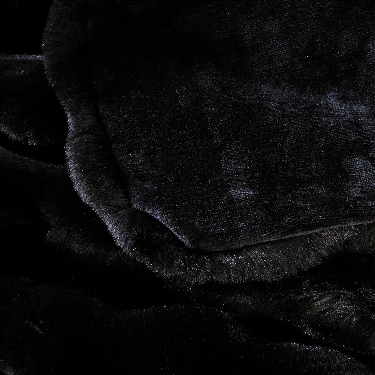 Black Fluffy Thick Fur Throw Blanket 50x60 for Bed Couch Office Chair Bunny Soft Blanket for Adults Gift Home Living Room Decorative Decor 860 GSM
