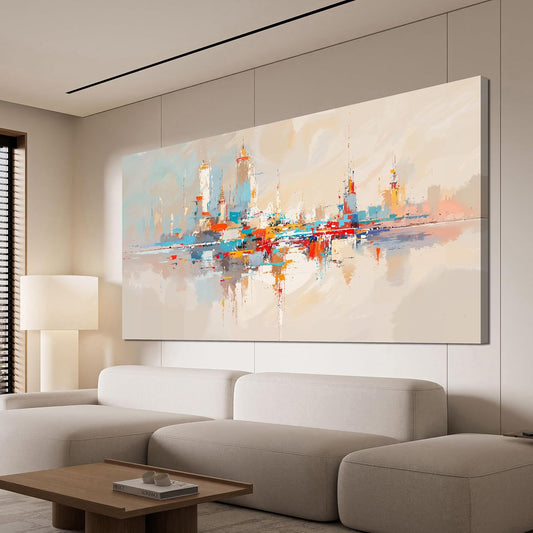 Canvas Wall Art Decor Large Wall Art Pictures for Living Room Abstract Canvas Art Wall Decor Modern Artwork for Walls Oversized Colorful Abstract Wall Art Decorations Bedroom Home Wall Decor 29" X 58"