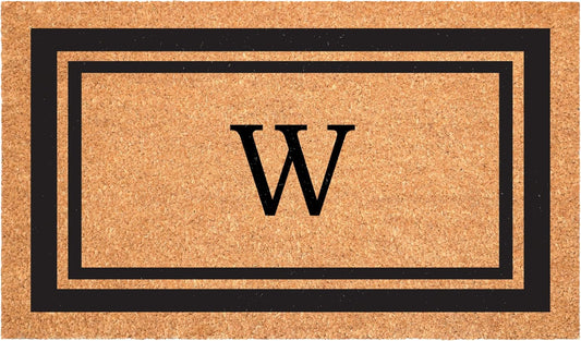 Calloway Mills 152962448 Black Border 24" x 48" Monogram Doormat (Letter W)