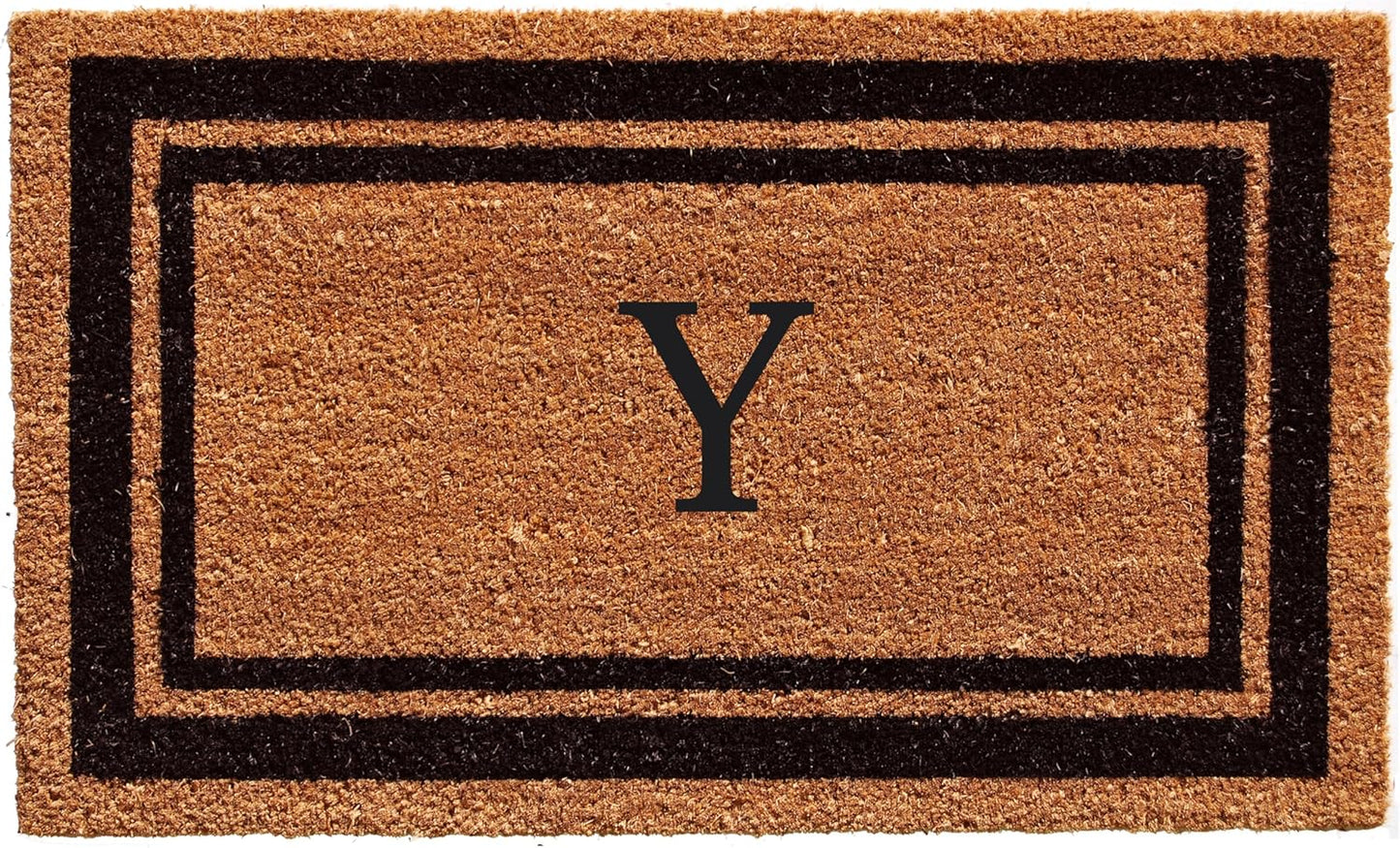 Calloway Mills 152963672Y Black Border 36" x 72" Monogram Doormat Letter (Y)