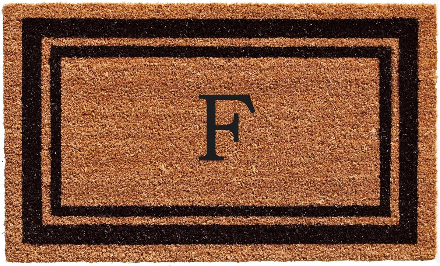Calloway Mills 152963672F Black Border 36" x 72" Monogram Doormat Letter (F)