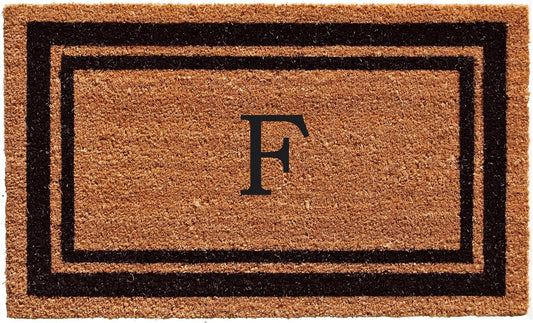 Calloway Mills 152963672F Black Border 36" x 72" Monogram Doormat Letter (F)