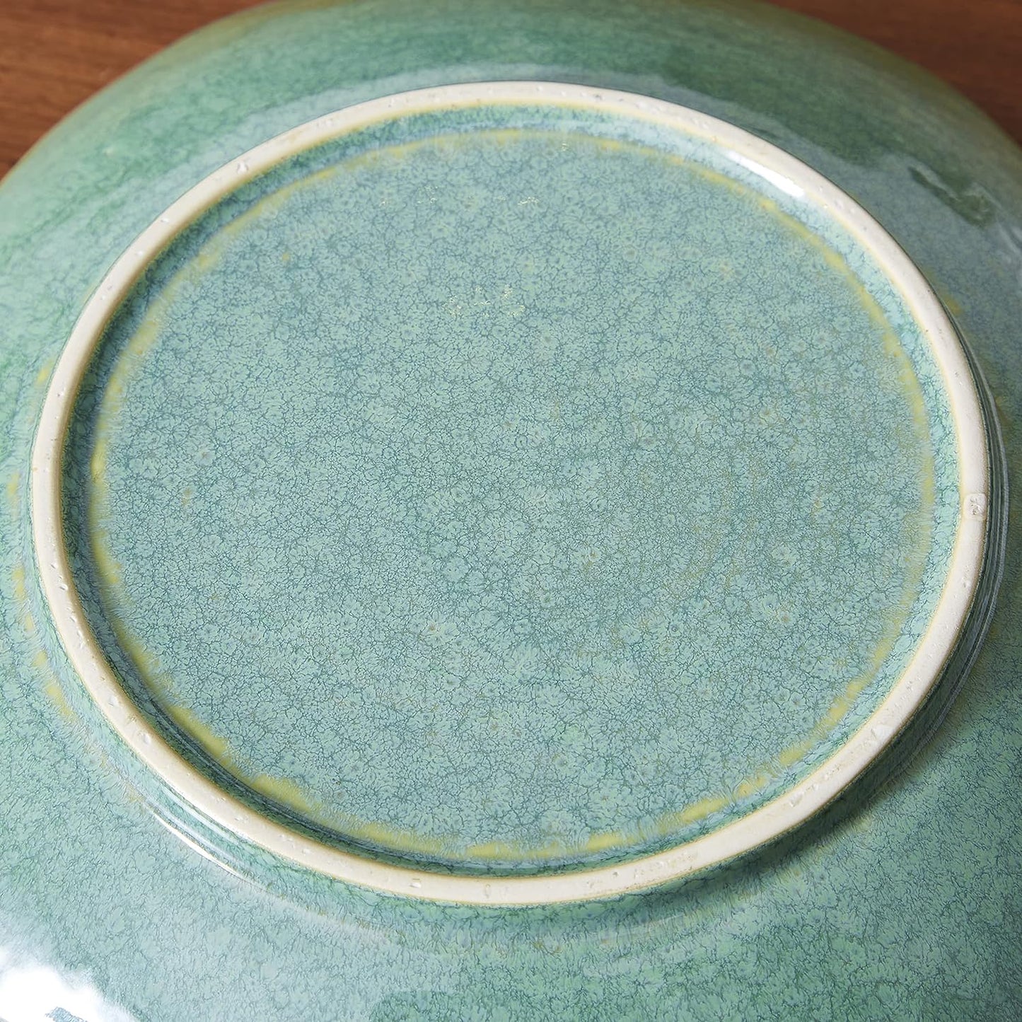 Ceramic Decorative Dish, 12'' Large Green Decorative Bowl, Versatile Centerpiece Decor, Key Bowl, Gift Decor Tray for Entryway Table Living Room Dining (12'' Dish)