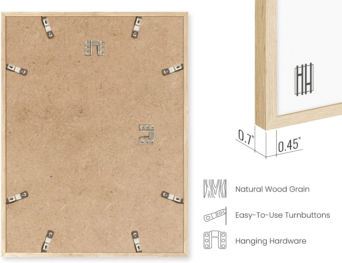 Haus and Hues 8x10 Natural Oak Wood Picture Frames Set of 25 - Premium Bulk Picture Frames 8x10 Bundle - Elegant Gallery Wall Frame Set for Posters, Art Display - Ideal for Wall Decor in Home & Office